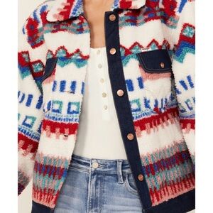 Wrangler Multicolor Patterned Shepra /Jean Jacket